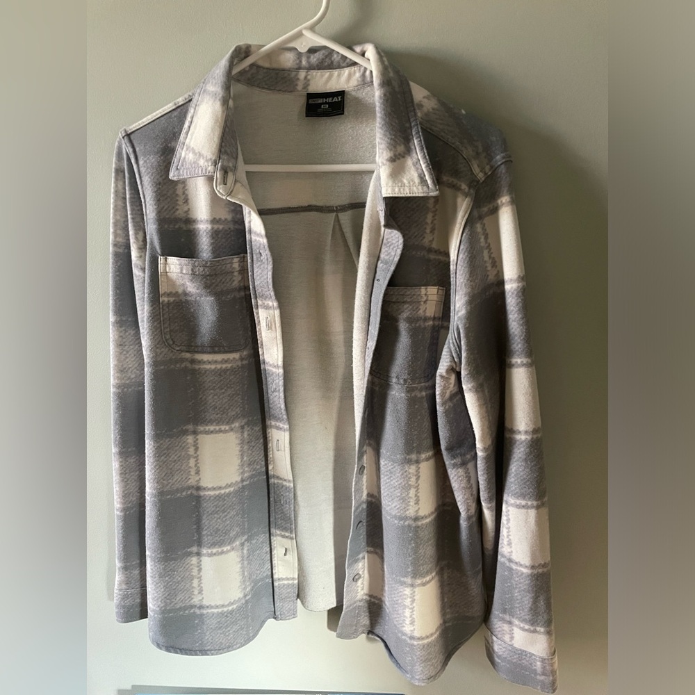32°Heat Purple Plaid Shacket Jacket